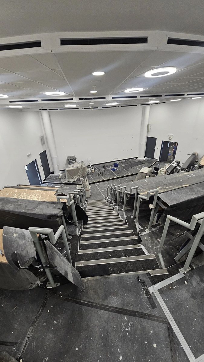 Commercial workspace after paint and decorating work